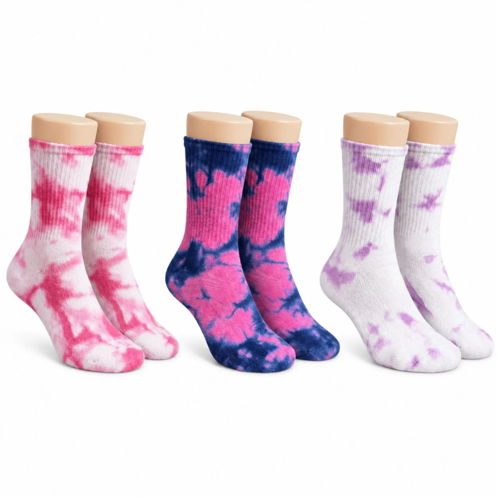 Unisex Batik Desenli Çorap 3'lü Set Pamuklu Renkli Uzun Soket Dikişsiz Nefes Alan Günlük Spor Çorabı - Unisex Çorap