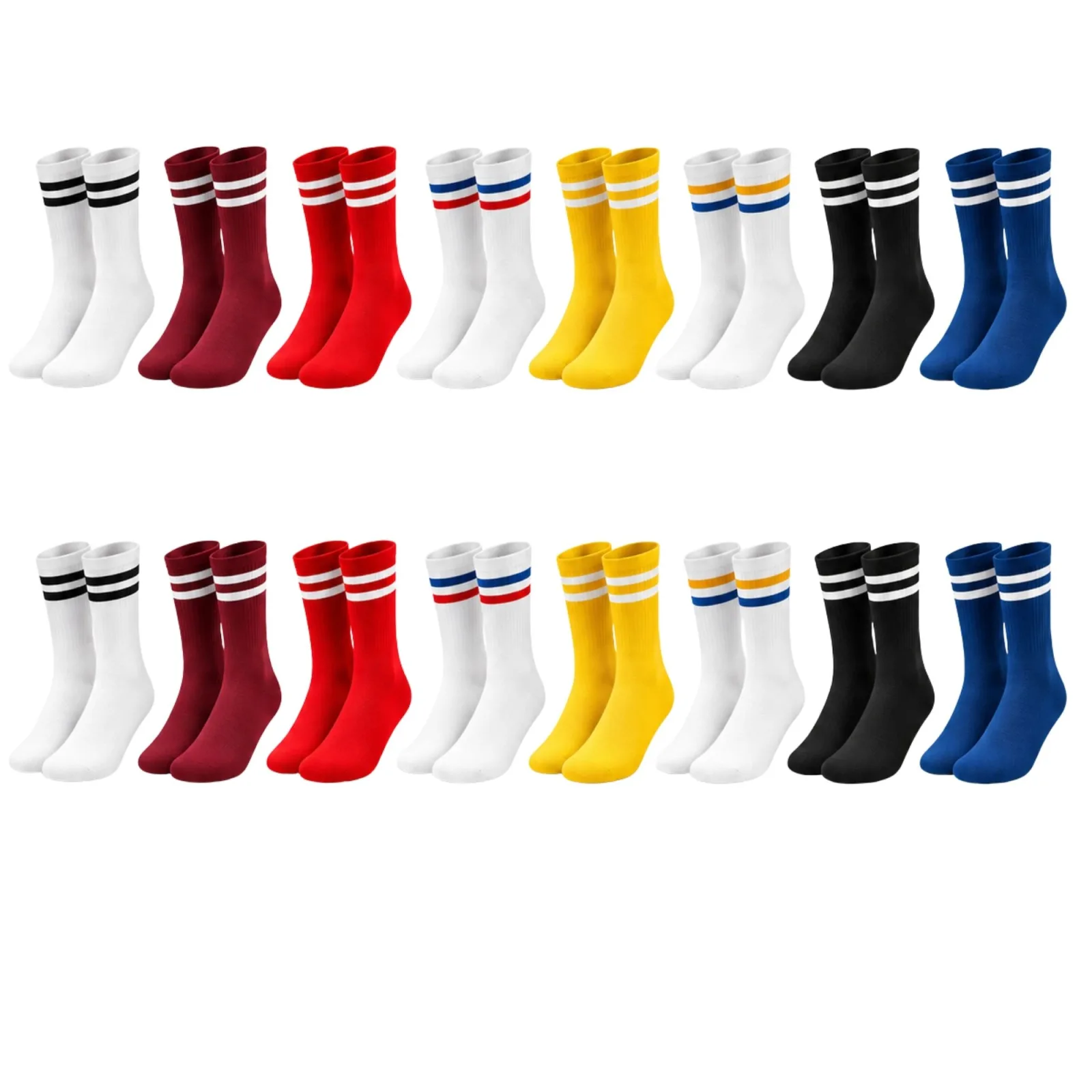 Unisex Renkli Çorap Çizgili 16'lı Set Uzun Soket Günlük Spor Kolej Stil Rahat Kadın Erkek Çorabı - Unisex Çorap