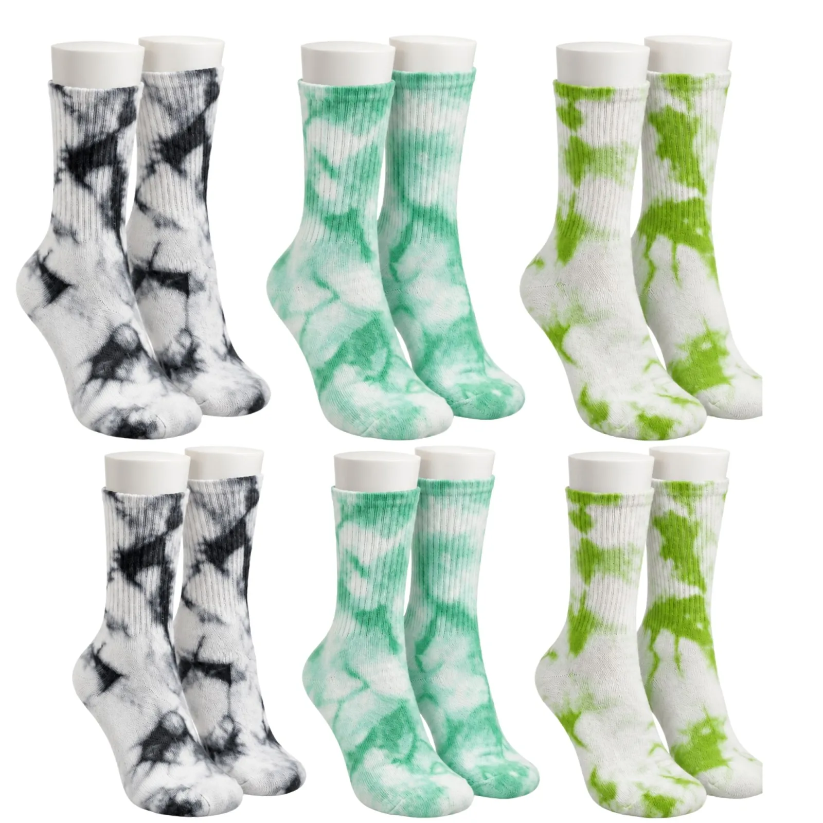 Unisex Batik Desenli Çorap 6'lı Set Renkli Pamuklu Uzun Soket Dikişsiz Nefes Alan Günlük Spor Çorabı - Unisex Çorap